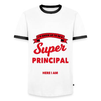 Headmaster Gift - Men's Ringer Shirt - white/black - Front - AI Model Female 172 light (172cm) & AI Model Male 178 dark (178cm)