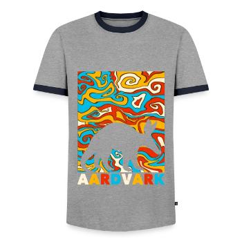 Porcelets terrestres - T-shirt contrasté Homme - gris/marine  - Devant - AI Model Female 172 light (172cm) & AI Model Male 178 light (178cm)