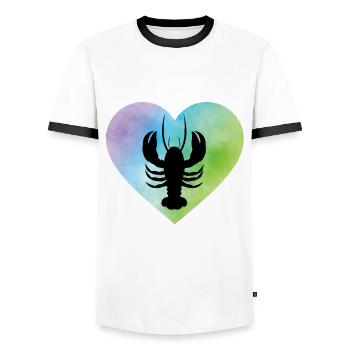 crayfish - Men's Ringer Shirt - white/black - Front - AI Model Female 172 light (172cm) & AI Model Male 178 dark (178cm)