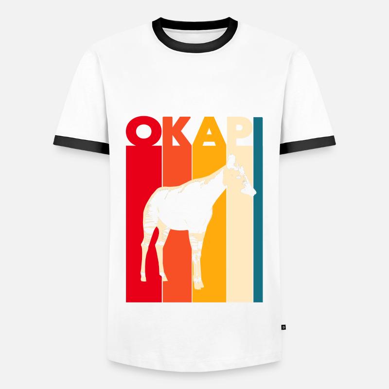 Okapi - Männer Kontrast-T-Shirt - Weiß/Schwarz
