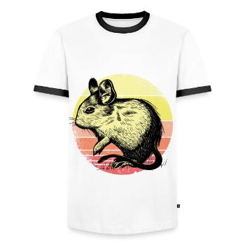 Degu Silhouette - Men's Ringer Shirt - white/black - Front - AI Model Female 172 light (172cm) & AI Model Male 178 dark (178cm)
