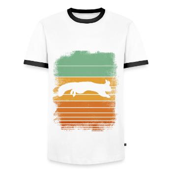 squirrel - Men's Ringer Shirt - white/black - Front - AI Model Female 172 light (172cm) & AI Model Male 178 dark (178cm)