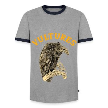 Vautours - T-shirt contrasté Homme - gris/marine  - Devant - AI Model Female 172 light (172cm) & AI Model Male 178 light (178cm)