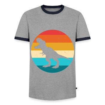 T-Rex - T-shirt contrasté Homme - gris/marine  - Devant - AI Model Female 172 light (172cm) & AI Model Male 178 light (178cm)