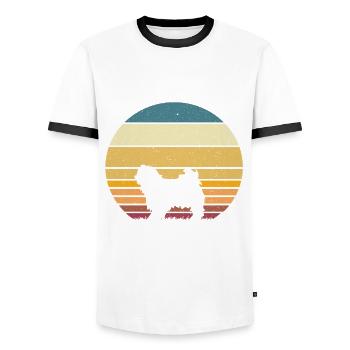 Havanese - Men's Ringer Shirt - white/black - Front - AI Model Female 172 light (172cm) & AI Model Male 178 dark (178cm)