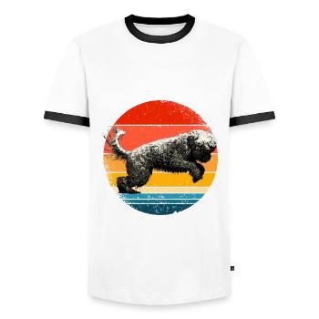 Golden Doodle - T-shirt contrasté Homme - blanc/noir - Devant - AI Model Female 172 light (172cm) & AI Model Male 178 dark (178cm)