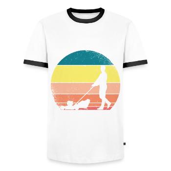 Rasenmähen - Männer Kontrast-T-Shirt - Weiß/Schwarz - Vorne - AI Model Female 172 light (172cm) & AI Model Male 178 dark (178cm)