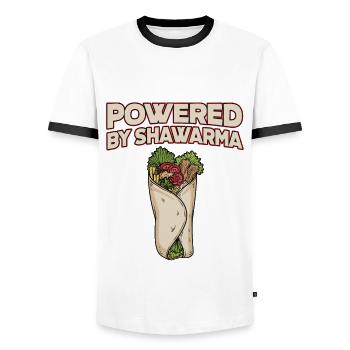 Shawarma - Männer Kontrast-T-Shirt - Weiß/Schwarz - Vorne - AI Model Female 172 light (172cm) & AI Model Male 178 dark (178cm)