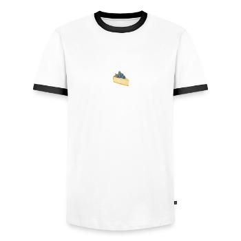 Cheesecakes battements de coeur - T-shirt contrasté Homme - blanc/noir - Devant - AI Model Female 172 light (172cm) & AI Model Male 178 dark (178cm)