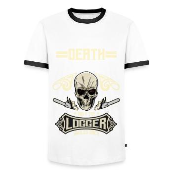 Lumberjack - Men's Ringer Shirt - white/black - Front - AI Model Female 172 light (172cm) & AI Model Male 178 dark (178cm)