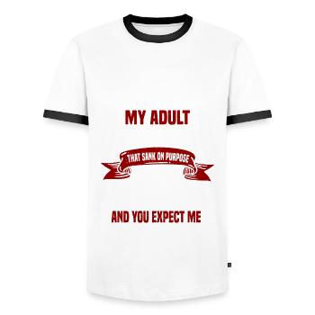 Drôle de cadeau sous-marin - T-shirt contrasté Homme - blanc/noir - Devant - AI Model Female 172 light (172cm) & AI Model Male 178 dark (178cm)