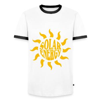 Solar energy - Men's Ringer Shirt - white/black - Front - AI Model Female 172 light (172cm) & AI Model Male 178 dark (178cm)