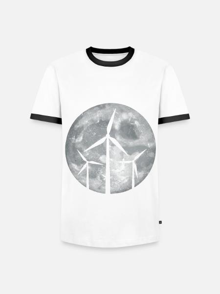 Éolienne - T-shirt contrasté Homme - blanc/noir
