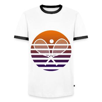 Squash - Men's Ringer Shirt - white/black - Front - AI Model Female 172 light (172cm) & AI Model Male 178 dark (178cm)