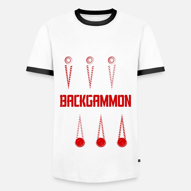 Backgammon - Männer Kontrast-T-Shirt - Weiß/Schwarz