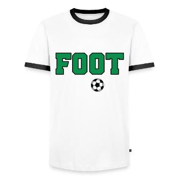 Footgolf Gift - Men's Ringer Shirt - white/black - Front - AI Model Female 172 light (172cm) & AI Model Male 178 dark (178cm)