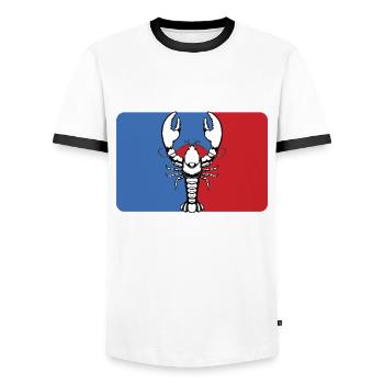Écrevisse - T-shirt contrasté Homme - blanc/noir - Devant - AI Model Female 172 light (172cm) & AI Model Male 178 dark (178cm)