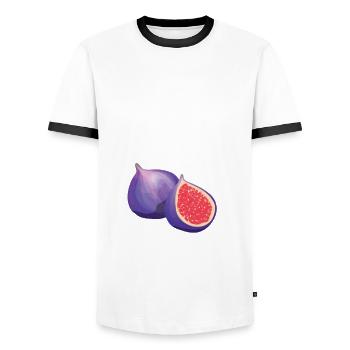 Feigen Shirt - Männer Kontrast-T-Shirt - Weiß/Schwarz - Vorne - AI Model Female 172 light (172cm) & AI Model Male 178 dark (178cm)