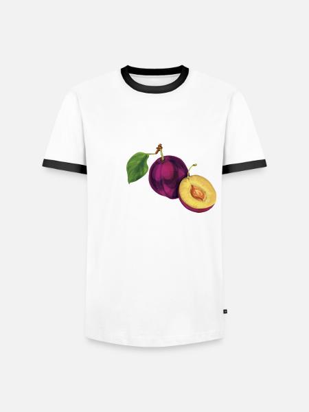 Dear plums - Men's Ringer Shirt - white/black