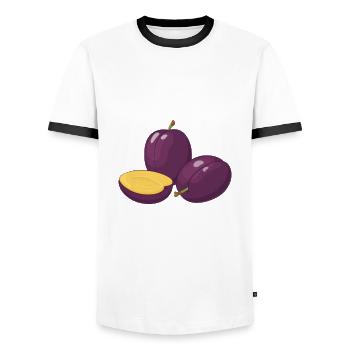 Plums - Men's Ringer Shirt - white/black - Front - AI Model Female 172 light (172cm) & AI Model Male 178 dark (178cm)