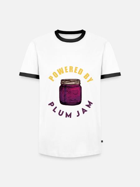 Plum puree saying - Men's Ringer Shirt - white/black