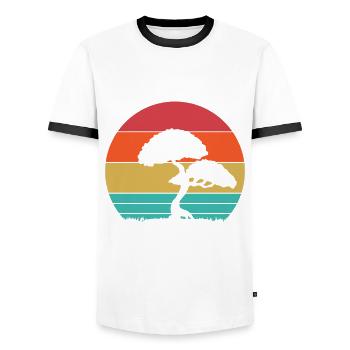 Bonsai - Männer Kontrast-T-Shirt - Weiß/Schwarz - Vorne - AI Model Female 172 light (172cm) & AI Model Male 178 dark (178cm)