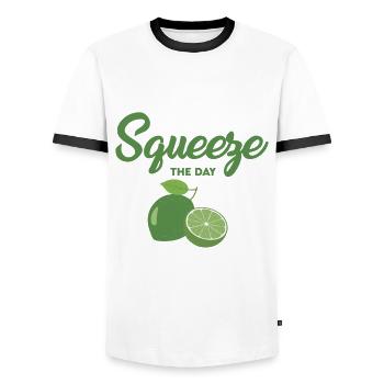 Lime - Men's Ringer Shirt - white/black - Front - AI Model Female 172 light (172cm) & AI Model Male 178 dark (178cm)