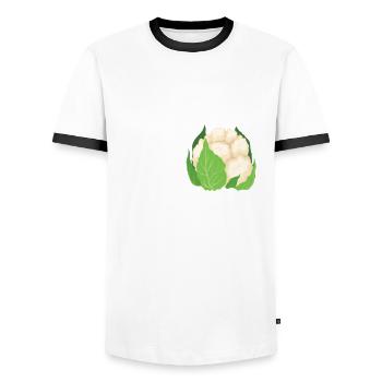 Blumenkohl Liebhaber - Männer Kontrast-T-Shirt - Weiß/Schwarz - Vorne - AI Model Female 172 light (172cm) & AI Model Male 178 dark (178cm)