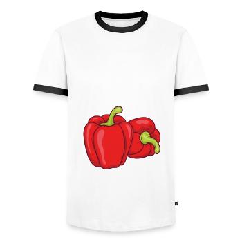 Paprika lovers - Men's Ringer Shirt - white/black - Front - AI Model Female 172 light (172cm) & AI Model Male 178 dark (178cm)