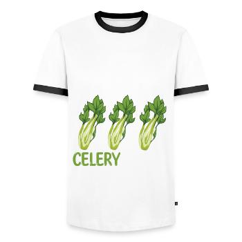 Cadeau de céleri - T-shirt contrasté Homme - blanc/noir - Devant - AI Model Female 172 light (172cm) & AI Model Male 178 dark (178cm)