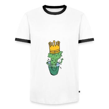 Reine du céleri - T-shirt contrasté Homme - blanc/noir - Devant - AI Model Female 172 light (172cm) & AI Model Male 178 dark (178cm)
