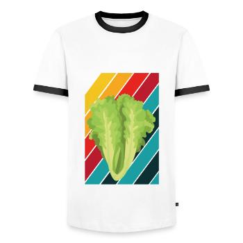 Lettuce - Men's Ringer Shirt - white/black - Front - AI Model Female 172 light (172cm) & AI Model Male 178 dark (178cm)