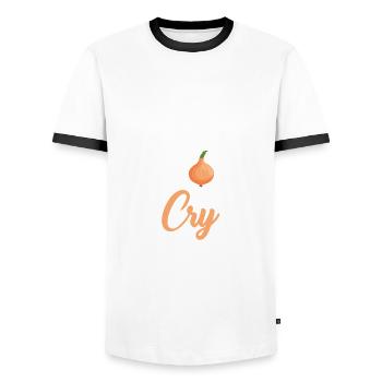 Onion - Men's Ringer Shirt - white/black - Front - AI Model Female 172 light (172cm) & AI Model Male 178 dark (178cm)