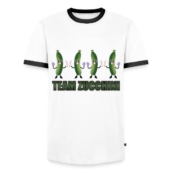 Zucchini - Männer Kontrast-T-Shirt - Weiß/Schwarz - Vorne - AI Model Female 172 light (172cm) & AI Model Male 178 dark (178cm)