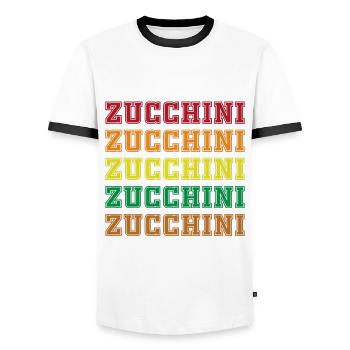 Courgette - Men's Ringer Shirt - white/black - Front - AI Model Female 172 light (172cm) & AI Model Male 178 dark (178cm)