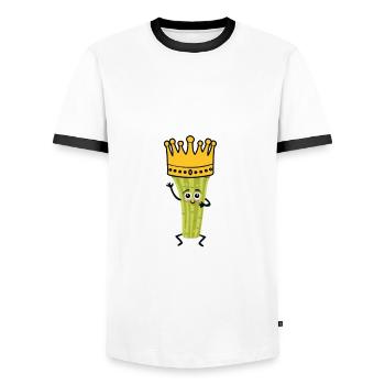 Asparagus Queen - Men's Ringer Shirt - white/black - Front - AI Model Female 172 light (172cm) & AI Model Male 178 dark (178cm)