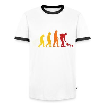 Mushroom Picker Evolution - Men's Ringer Shirt - white/black - Front - AI Model Female 172 light (172cm) & AI Model Male 178 dark (178cm)