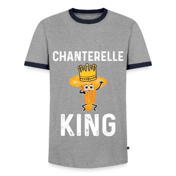Pfifferling König - Männer Kontrast-T-Shirt - Grau/Navy  - Vorne - AI Model Female 172 light (172cm) & AI Model Male 178 light (178cm)