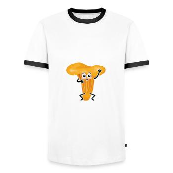 Chanterelle Halloween - Men's Ringer Shirt - white/black - Front - AI Model Female 172 light (172cm) & AI Model Male 178 dark (178cm)