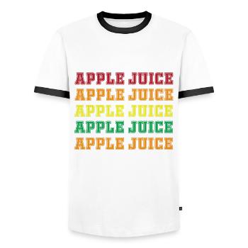 Jus de pomme - T-shirt contrasté Homme - blanc/noir - Devant - AI Model Female 172 light (172cm) & AI Model Male 178 dark (178cm)