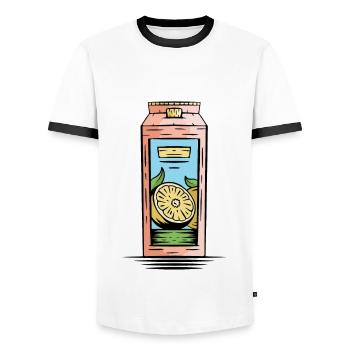 Jus d'orange - T-shirt contrasté Homme - blanc/noir - Devant - AI Model Female 172 light (172cm) & AI Model Male 178 dark (178cm)