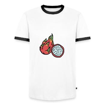 Dragon Fruit Farmer - Men's Ringer Shirt - white/black - Front - AI Model Female 172 light (172cm) & AI Model Male 178 dark (178cm)