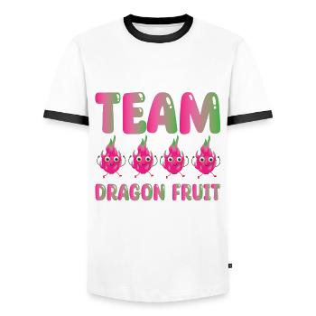 Team Dragon Fruit - Men's Ringer Shirt - white/black - Front - AI Model Female 172 light (172cm) & AI Model Male 178 dark (178cm)