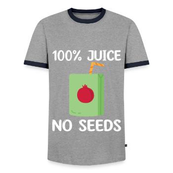 Pomegranate Juice - Men's Ringer Shirt - grey/navy  - Front - AI Model Female 172 light (172cm) & AI Model Male 178 light (178cm)