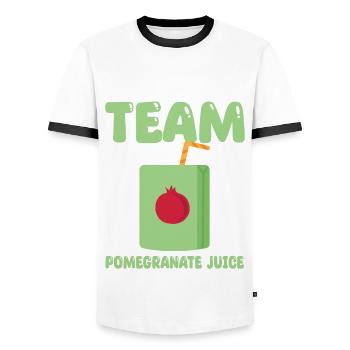 Team Granatapfelsaft - Männer Kontrast-T-Shirt - Weiß/Schwarz - Vorne - AI Model Female 172 light (172cm) & AI Model Male 178 dark (178cm)