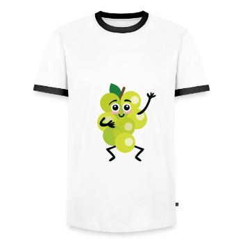 Chuchoteur de raisin vert - T-shirt contrasté Homme - blanc/noir - Devant - AI Model Female 172 light (172cm) & AI Model Male 178 dark (178cm)