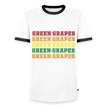 Green grapes - Men's Ringer Shirt - white/black - Front - AI Model Female 172 light (172cm) & AI Model Male 178 dark (178cm)