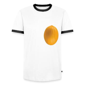 J’adore les melons de miellat - T-shirt contrasté Homme - blanc/noir - Devant - AI Model Female 172 light (172cm) & AI Model Male 178 dark (178cm)