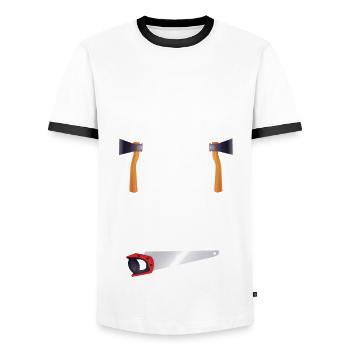 Tischler - Männer Kontrast-T-Shirt - Weiß/Schwarz - Vorne - AI Model Female 172 light (172cm) & AI Model Male 178 dark (178cm)