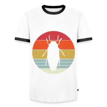 Magnificent beetles - Men's Ringer Shirt - white/black - Front - AI Model Female 172 light (172cm) & AI Model Male 178 dark (178cm)